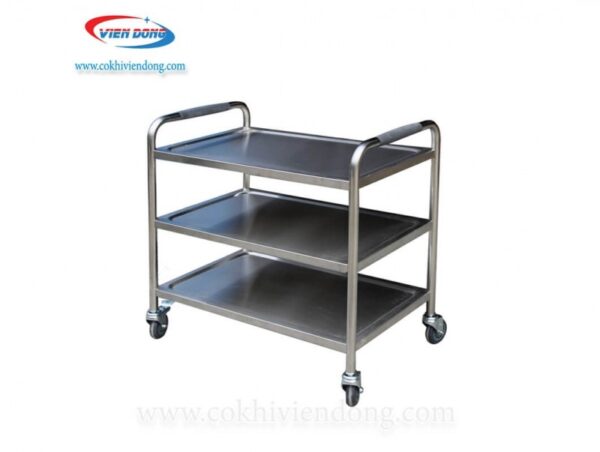 xe đẩy thức ăn 3 tầng inox 304