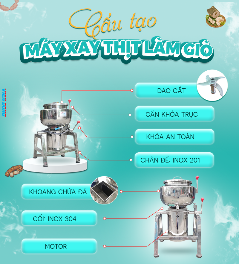 Máy xay giò chả 7kg