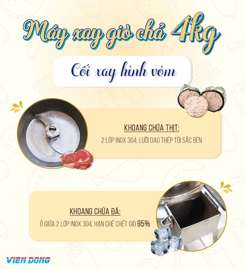 máy xay giò chả 4kg