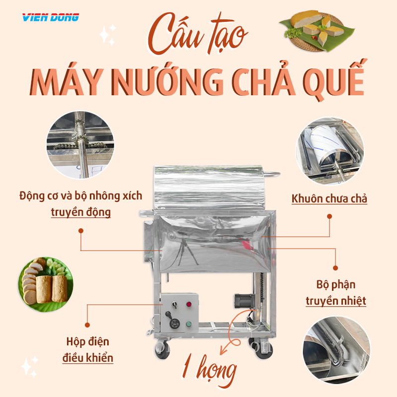 Máy nướng chả quế 1 họng